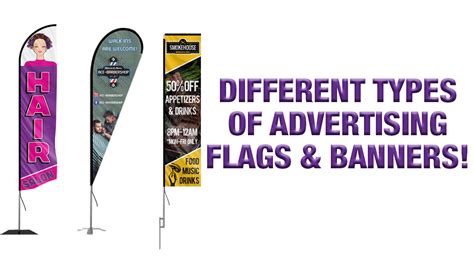 Types of Outdoor Advertising Flags Stock and Custom