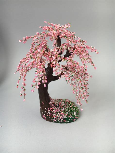 Arbre perlé japonais Fleur de cerise bonsaï perlé Arbre Fil | Etsy