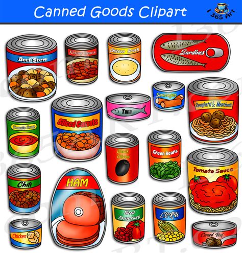 Canned Goods Clipart Set Download - Clipart 4 School