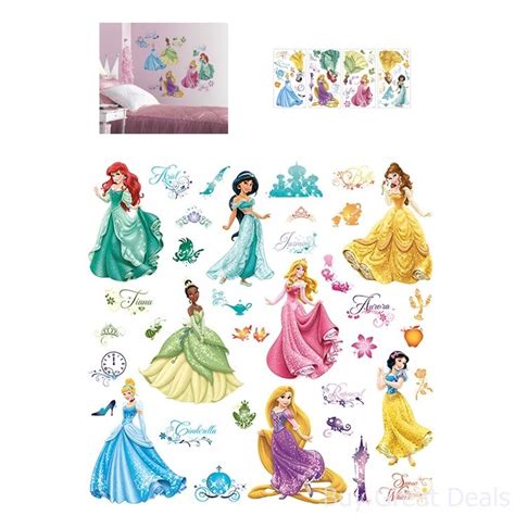 Disney Princess Wall Stickers Royal Debut Peel And Stick Decals Pink ...