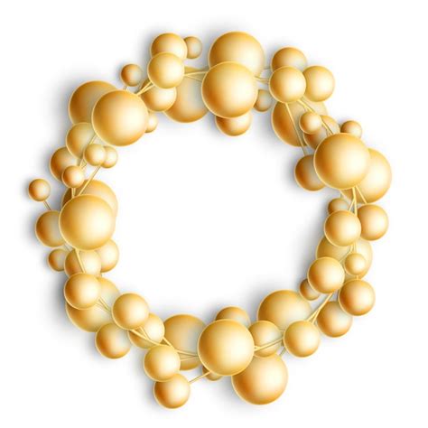 Premium Vector | Christmas gold baubles wreath isolated on white.