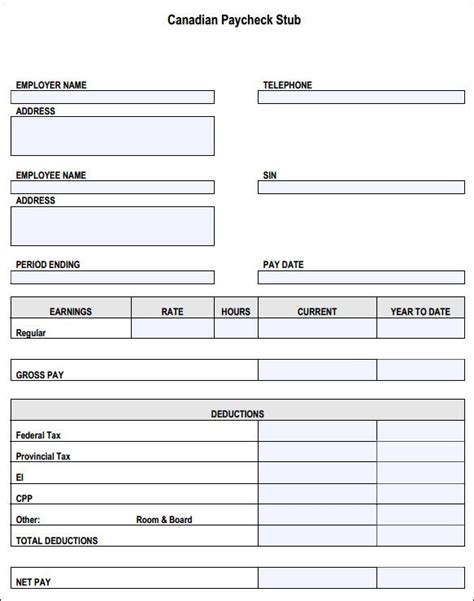 Pay Stub Template - 9+ Free PDF , DOC Download | Printable checks ...