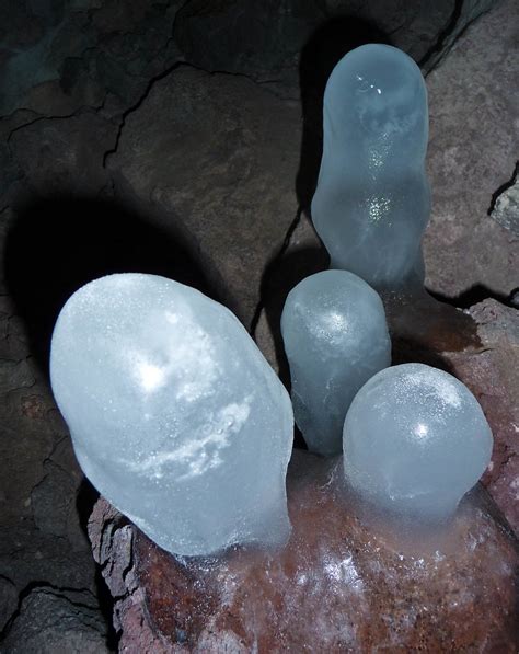 Stalagmites - Crystal Ice Cave, Lava Beds National Monument - a photo ...