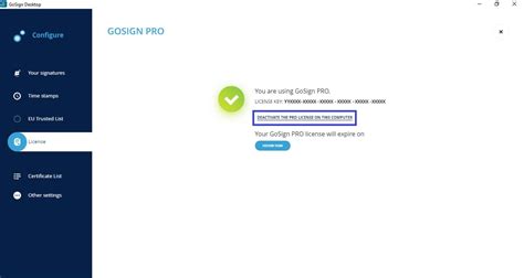 Guide to activate advanced features in GoSign PRO (Desktop)