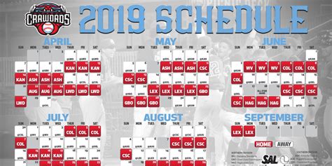 2019 Crawdads Schedule Released | Crawdads