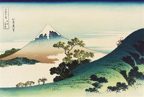 Koshu Inume Toge - Thirty Six Views Of Mount Fuji - Hokusai Painting by ...