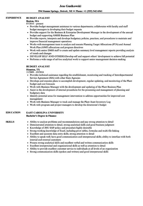 Budget Analyst Resume