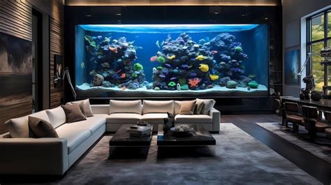 Premium AI Image | aquarium wall in a contemporary living room