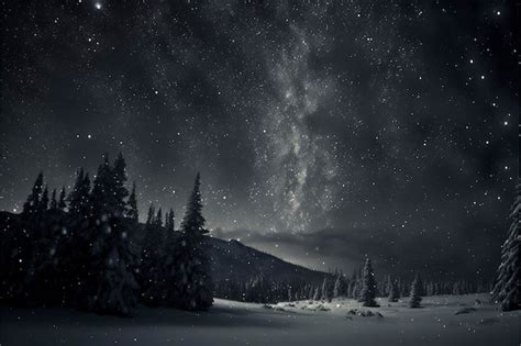 Dark Snowy Forest