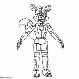 FNAF Characters Foxy coloring Page sketch template