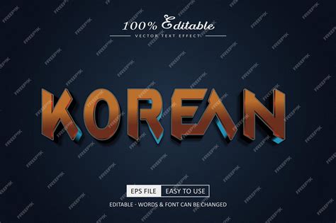 Premium Vector | Editable Korean text effect design