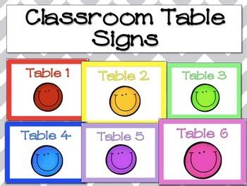 Classroom Table Signs by Countless Smart Cookies | Teachers Pay Teachers