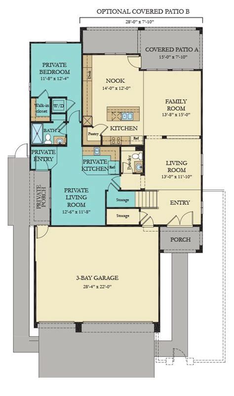 In law suite floorplan | New house plans, Multigenerational house plans, Floor plans