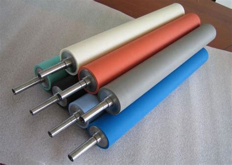 PU / Rubber Coated Conveyor Drive Roller , Anti Static Industrial ...