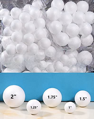 Craft Styrofoam Balls Bulk (124 Pack - 5 Sizes) for DIY Crafting and Decoration by My Toy House ...