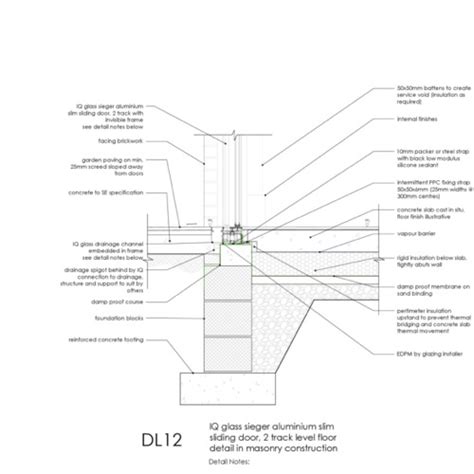 DL12 - IQ Glass Sliding Door Threshold Detail