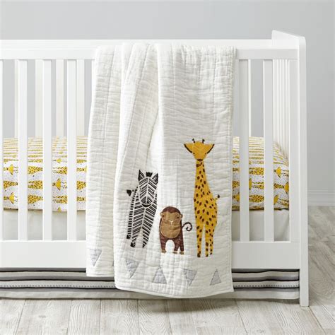 Safari Giraffe Crib Bedding, 3-Piece Set | Crate and Barrel | Crib bedding boy, Crib bedding ...