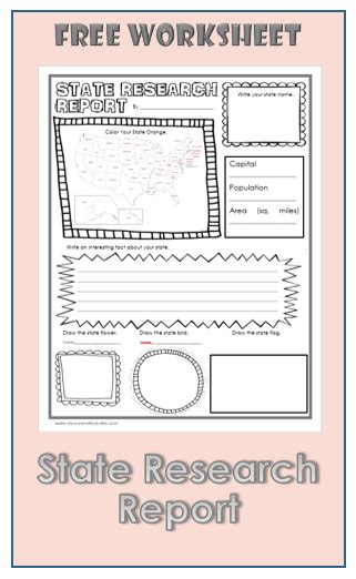 USA State Research Report. Free printable state worksheet. | State ...