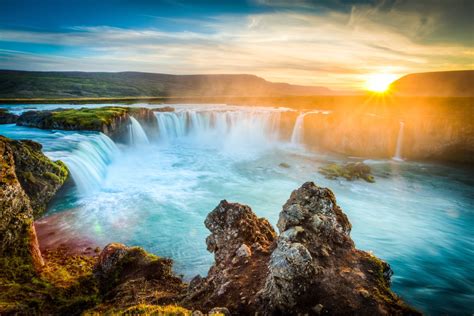 Waterfall at Sunset