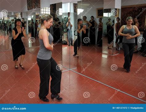 Teacher of Flamenco Dancer Leonor Leal Conducts Classes in the Dance Studio. Editorial ...