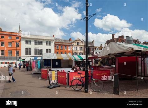 Cambridge market square, England Stock Photo - Alamy