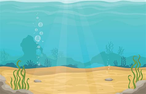 Underwater World In Sea Vector Cartoon Landscape Stock Illustration ...