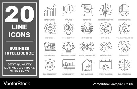 Business intelligence icons set business Vector Image