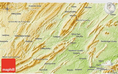 Physical 3D Map of Alleghany County