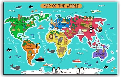 Map Of The Continents For Kids