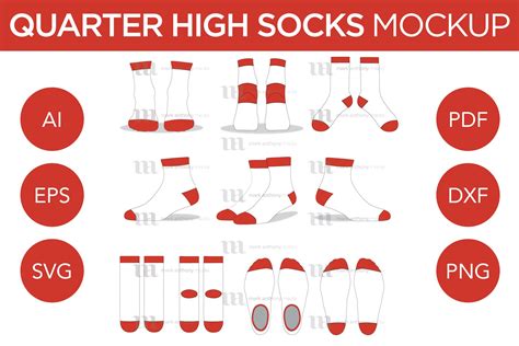 Quarter Ankle Socks - Template | Creative Market