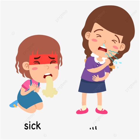 Sick Illustration Vector Hd Images, Synonyms Sick And Ill Vector ...