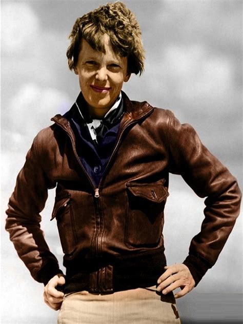 Amelia Earhart Brown Bomber Leather Jacket