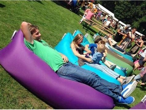 free shippinghigh quality nylon fabric waterproof beach inflatable airbed Outdoor Loungers ...