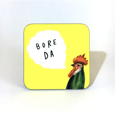 New Melamine Coaster Bore Da Welsh Good Morning Cockerel | Etsy