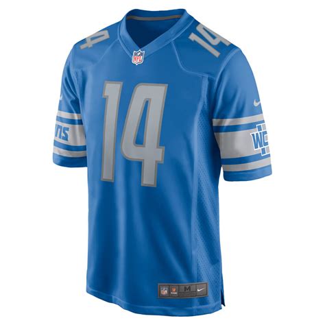 Detroit Lions St Brown #14 Blue Game Jersey - Vintage Detroit Collection