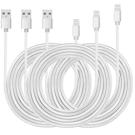 [3 Pack] 3ft Long MFI Certified Phone Charger Cable - Heavy-Duty ...