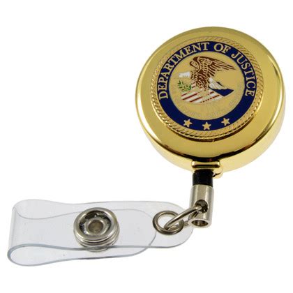 DOJ Badge Reel | DOJ Retractable ID Holder | Dept of Justice Badge Reel