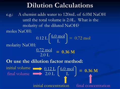 PPT - Dilution Calculations PowerPoint Presentation, free download - ID:1709844