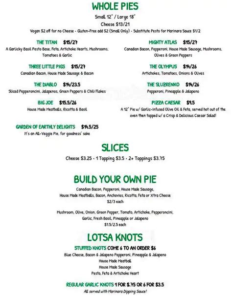 Atlas Pizza Menu, Menu for Atlas Pizza, Richmond, Portland - Urbanspoon/Zomato