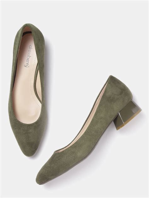 Buy DressBerry Women Olive Green Solid Pumps - Heels for Women 9802221 | Myntra