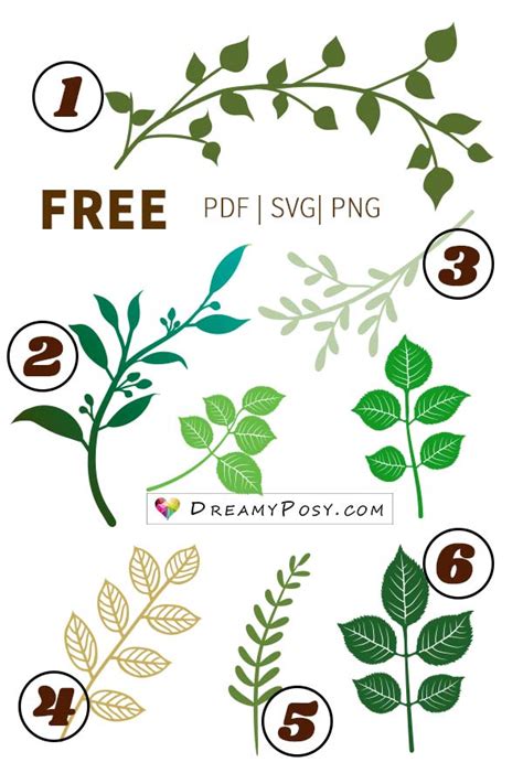 Leaves template, free PDF, SVG files