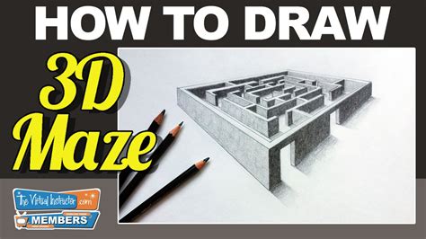 How to Draw a 3D Maze - Two Point Perspective - YouTube