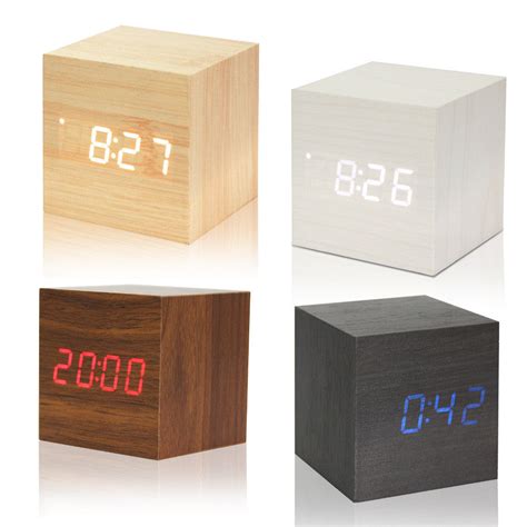 Wood Cube LED Digital Alarm Clock – Benchmaster WoodworX