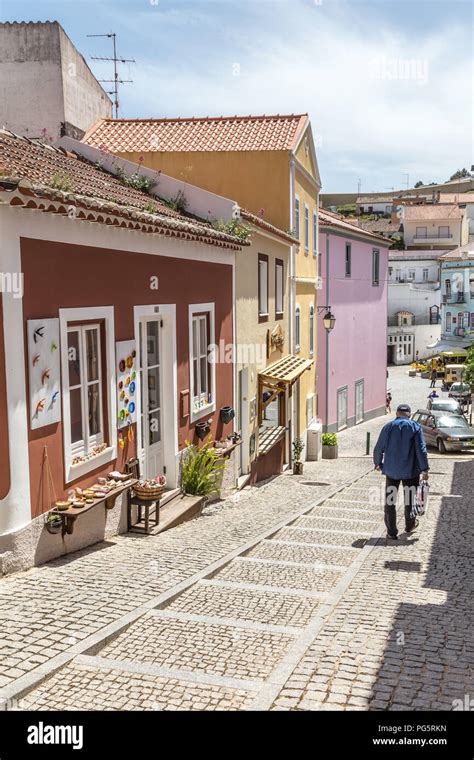 Monchique, Portugal - April, 18, 2017: Street view old center of ...