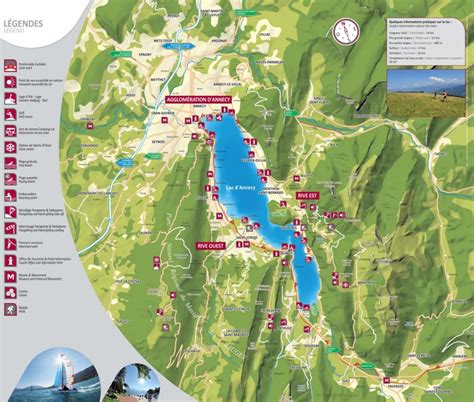 Tourist map of lake Annecy - Ontheworldmap.com