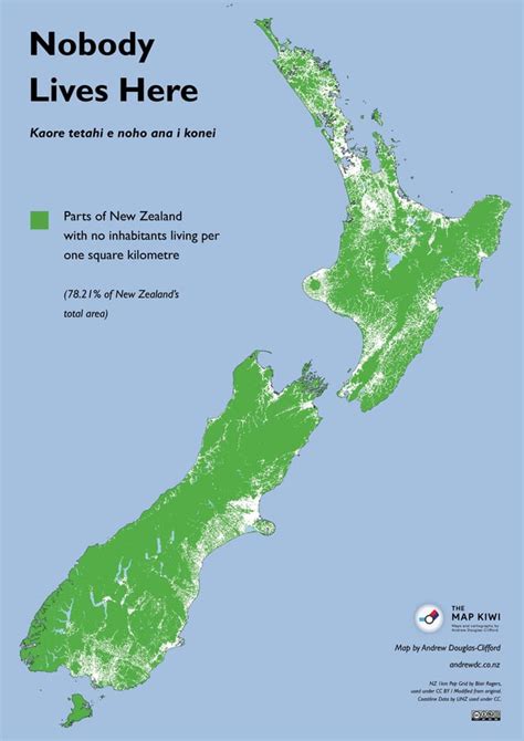 This map shows how sparsely populated New Zealand is. : MapPorn