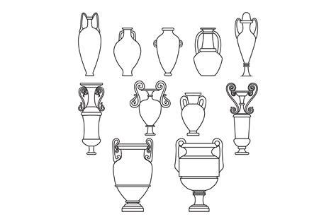 Outline Set Sketch of Ceramic Vases Graphic by colana · Creative Fabrica