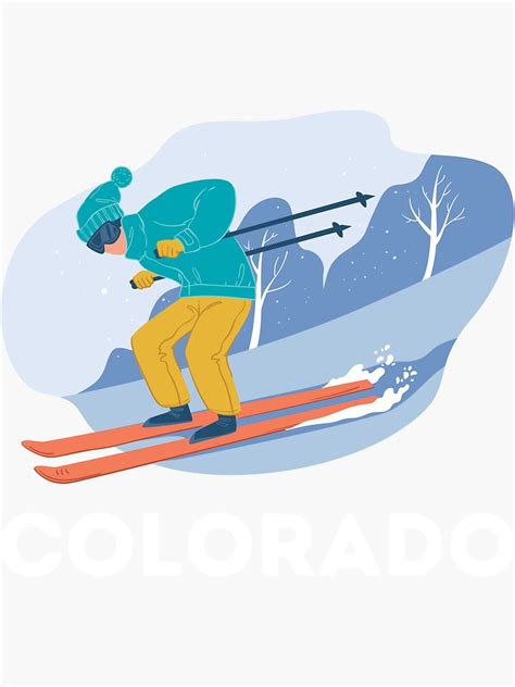 "Colorado Ski Slopes Skiing Ski Resort Souvenir" Sticker for Sale by ...