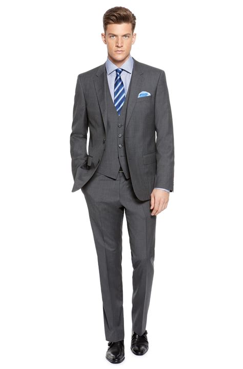 'Huge/Genius' Slim Fit, Virgin Wool/Silk Blend Stripe 3-Piece Suit by BOSS | Hugo boss men suit ...