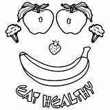 Eating Healthy Foods Coloring Page Sketch sketch template